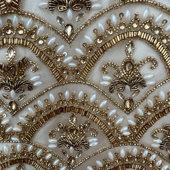 Cream and gold Indian Palazzo set - Picture 3 of 10